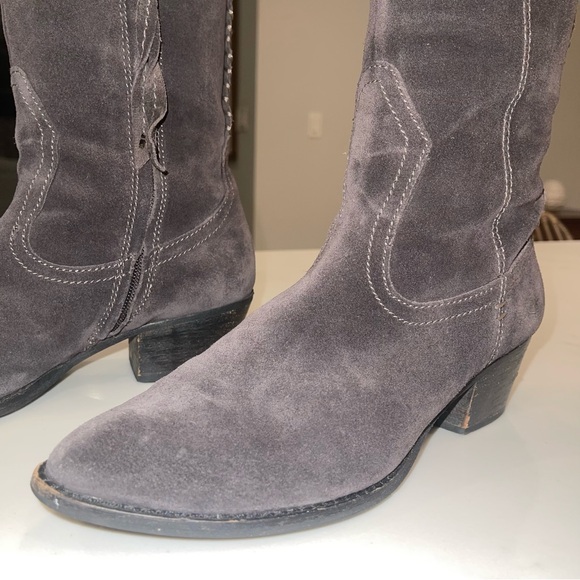 Dolce Vita Over-the-Knee Suede Boots in Gray - Picture 4 of 16